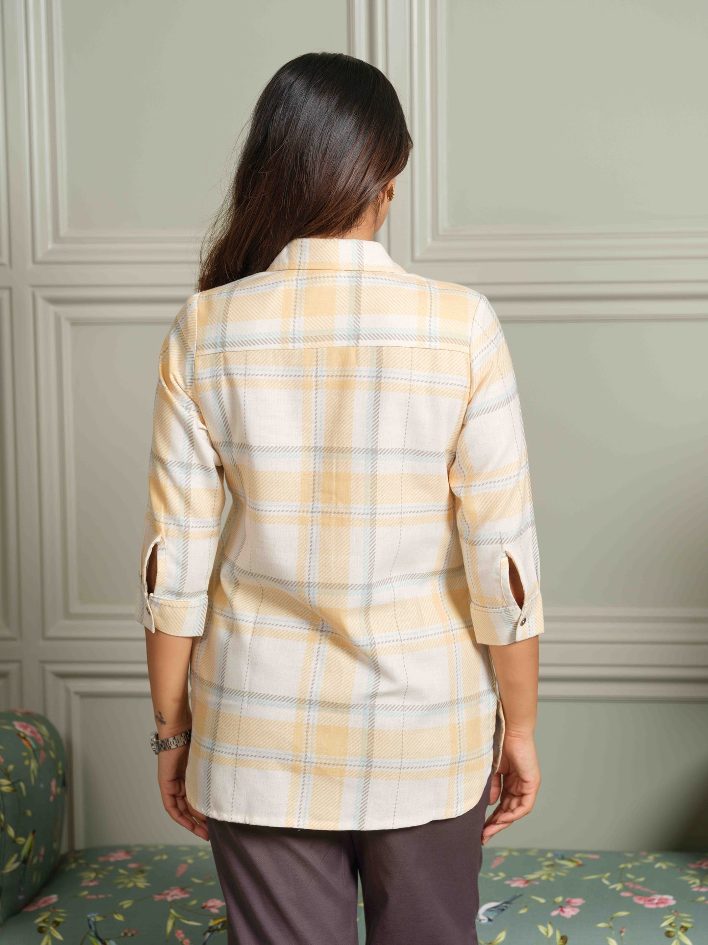 The Orange Check-Mate Top - Etiquette Apparel