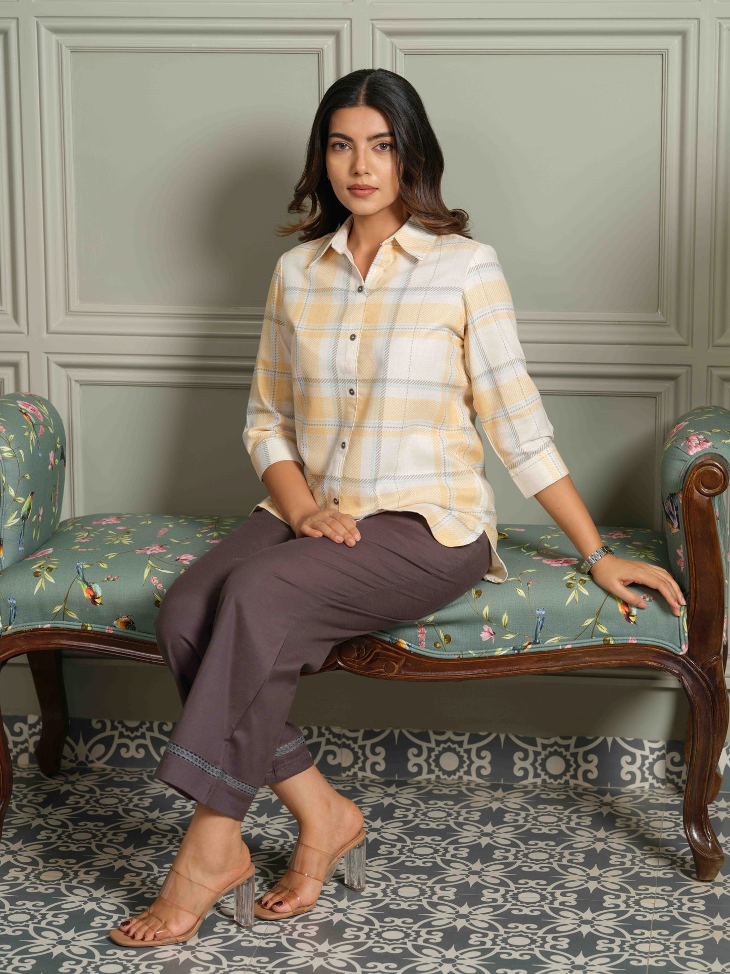 The Orange Check-Mate Top - Etiquette Apparel
