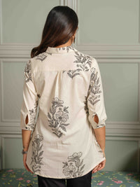 Bold Black Floral Print Top - Etiquette Apparel