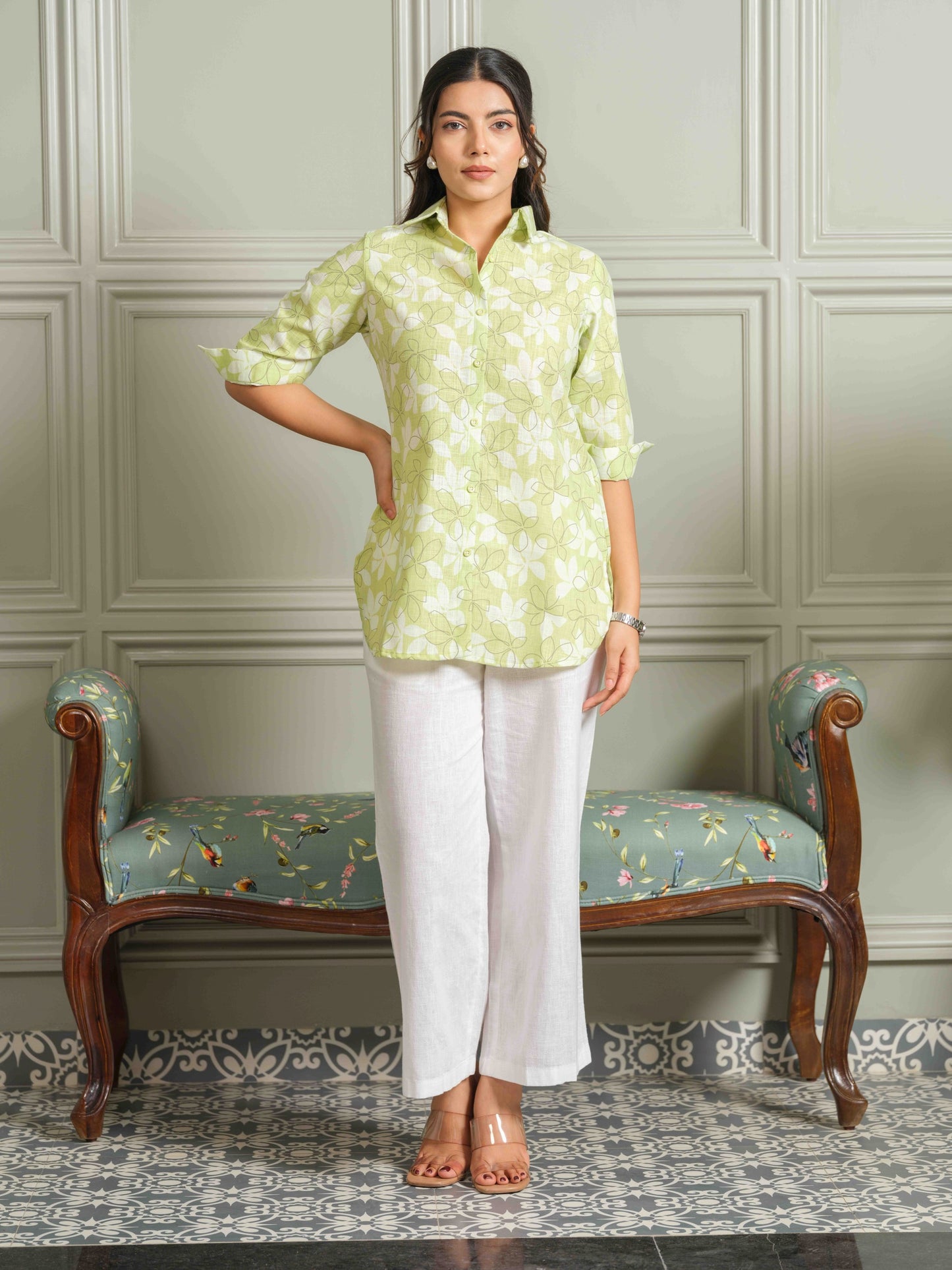 Green Floral-Play Top - Etiquette Apparel