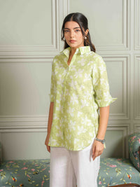 Green Floral-Play Top - Etiquette Apparel