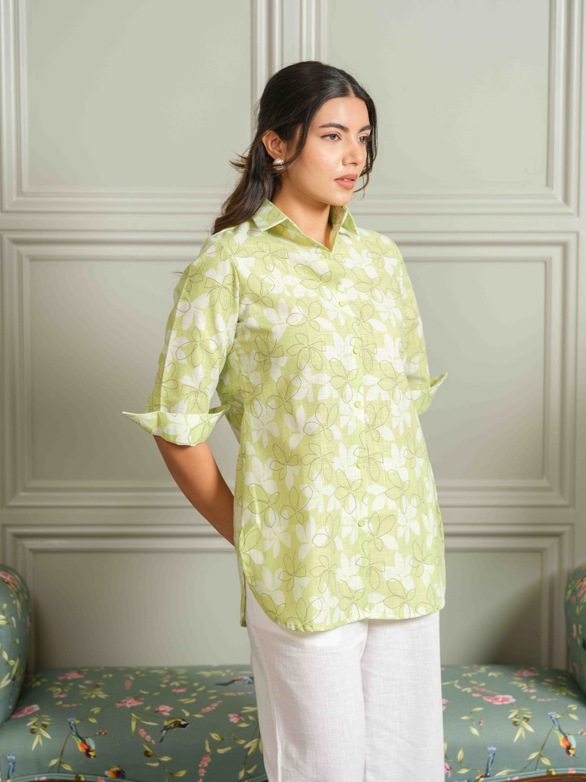 Green Floral-Play Top - Etiquette Apparel