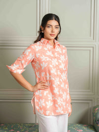 Peach Floral-Play Top - Etiquette Apparel