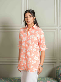 Peach Floral-Play Top - Etiquette Apparel