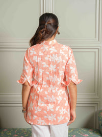 Peach Floral-Play Top - Etiquette Apparel