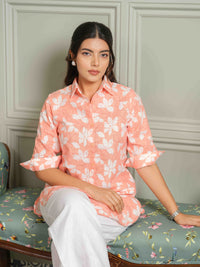 Peach Floral-Play Top - Etiquette Apparel