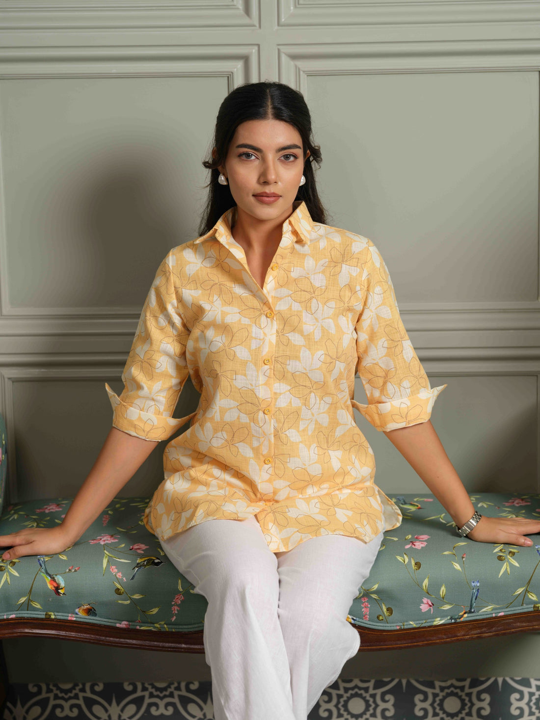 Green Floral-Play Top - Etiquette Apparel 