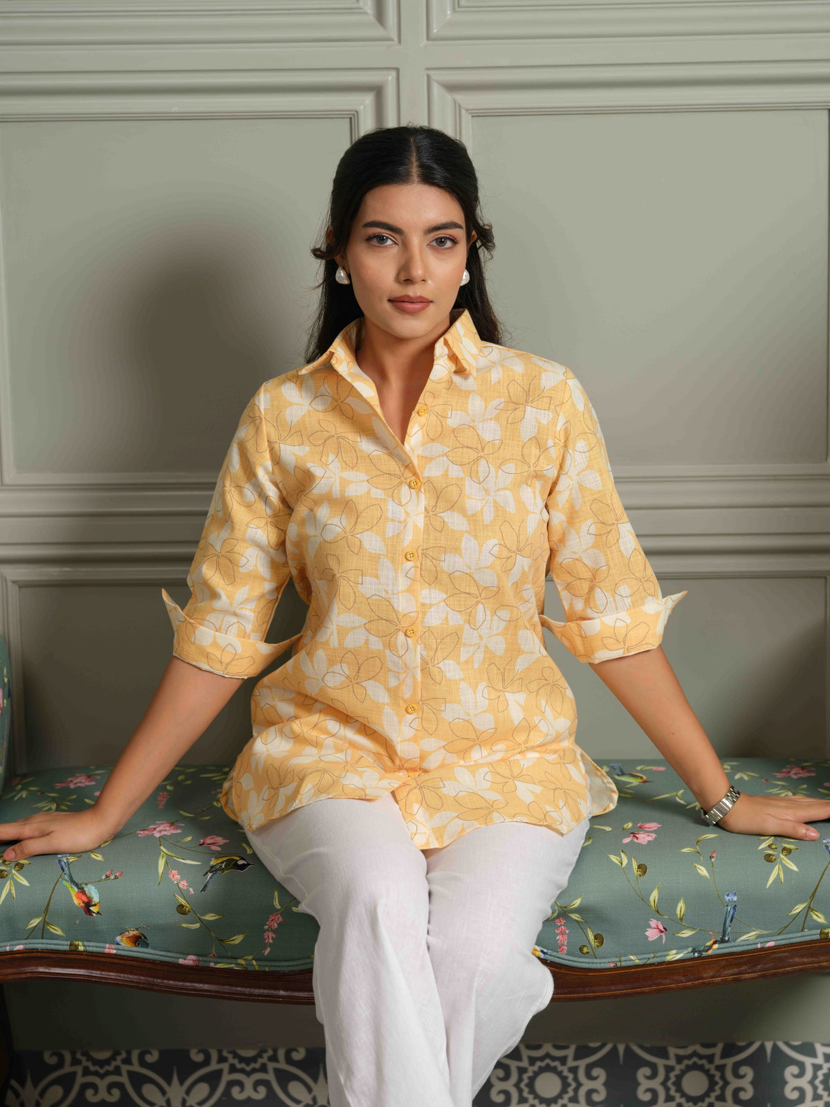 Green Floral-Play Top - Etiquette Apparel