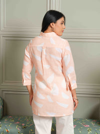 The Textured Abstract Orange Print Top - Etiquette Apparel