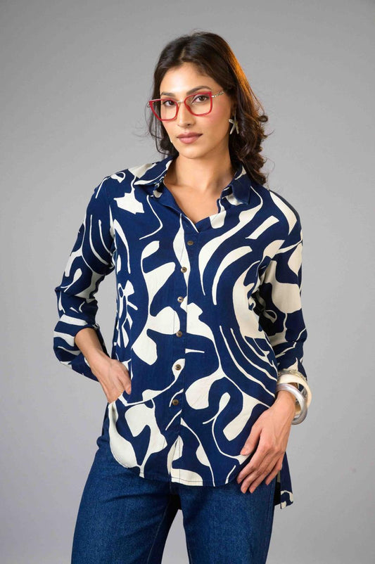 Vintage Wash Print Top - Etiquette Apparel