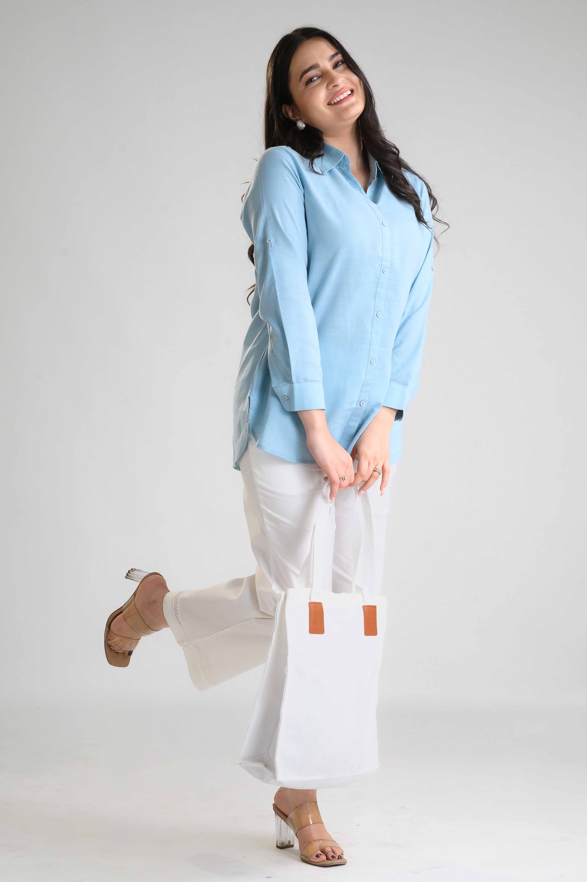 Product Carousel Image 1: Power Dressing in Soft Hues Top
