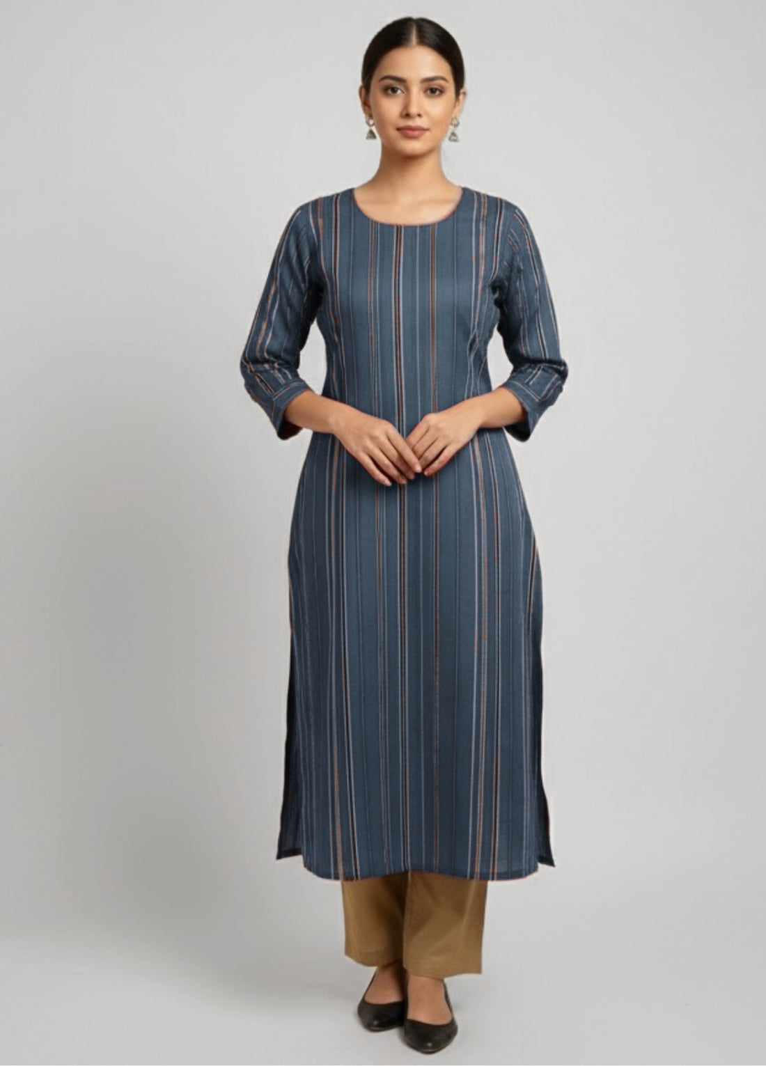 Chanderi Stripe Kurta - Etiquette Apparel