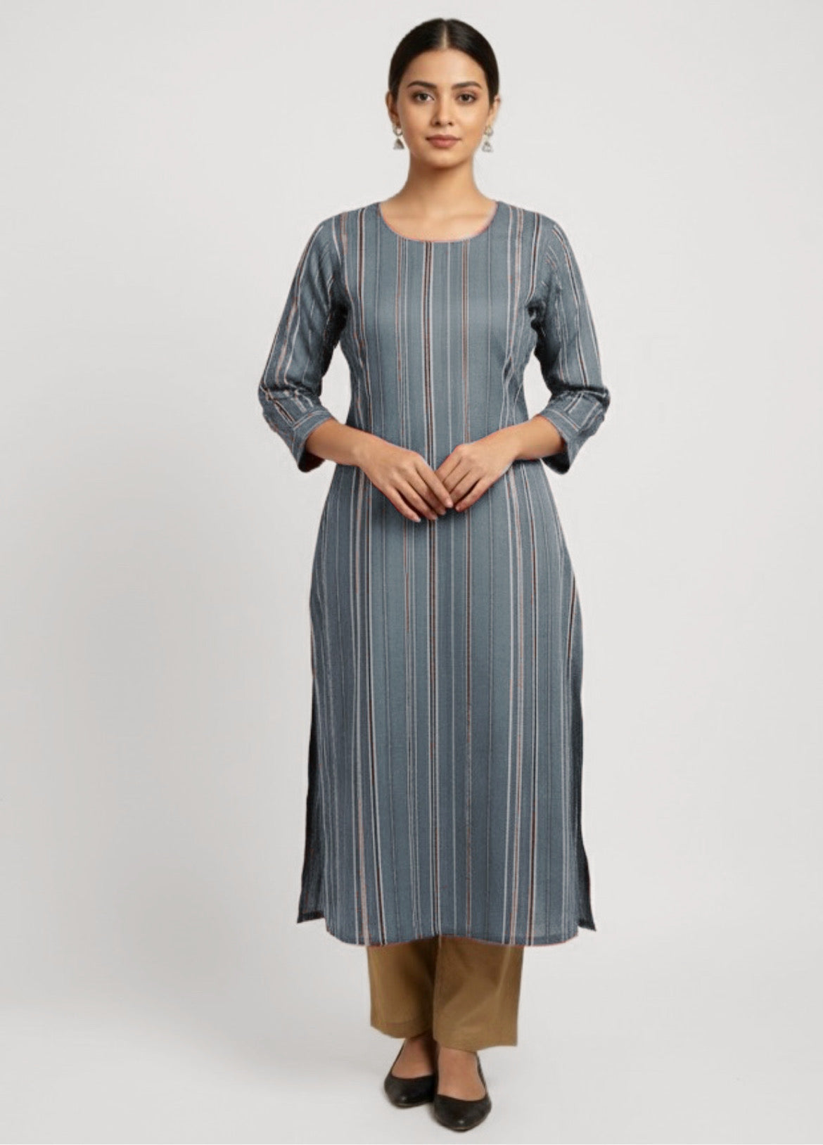 Chanderi Stripe Kurta - Etiquette Apparel