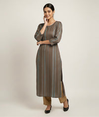 Chanderi Stripe Kurta - Etiquette Apparel