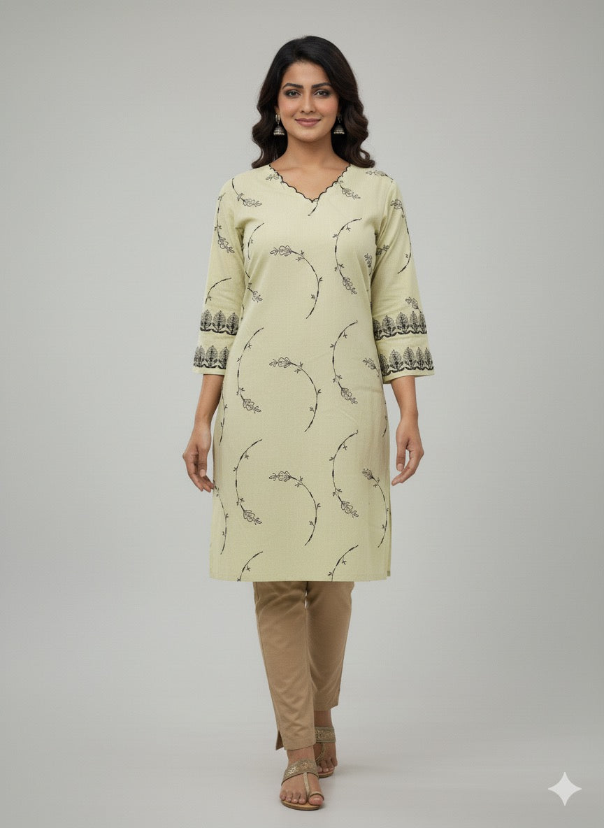 Mal All Over Embroidered Kurta - Etiquette Apparel 