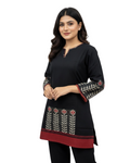 Product Carousel Image 0: Black Jamdani Top