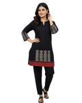 Product Carousel Image 1: Black Jamdani Top