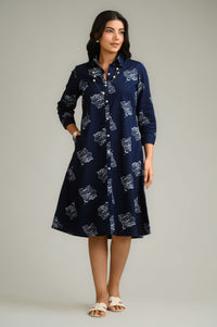 Timeless Indigo Dress - Etiquette Apparel