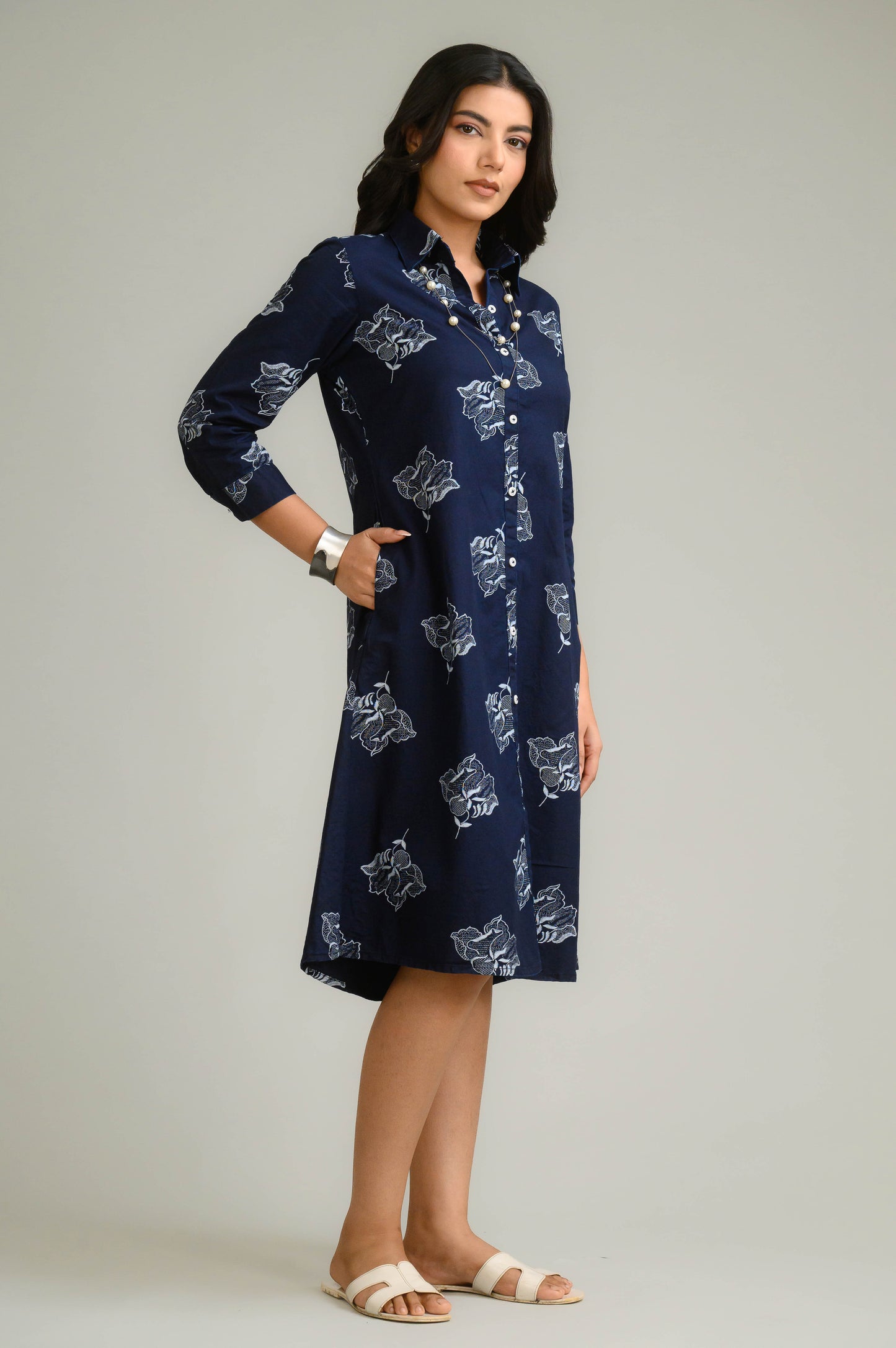 Timeless Indigo Dress - Etiquette Apparel