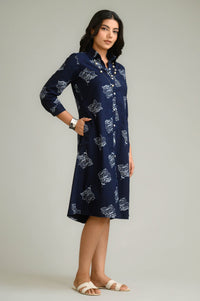 Timeless Indigo Dress - Etiquette Apparel