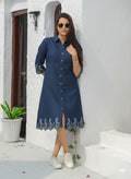 Product Carousel Image 3: Indigo Denim Cutwork Dress