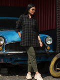 Indigo Denim Checks Top Etiquette Apparel