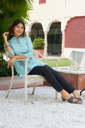 Product Carousel Image 2: Embroidered Ease Solid Coloured Top