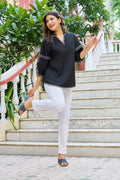 Product Carousel Image 3: Dusty Pastel Shaded Embroidered Top Off