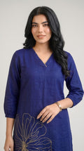 Product Carousel Image 3: When Denim Blossoms Kurta