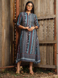 Long indie print Mishran dress Etiquette Apparel