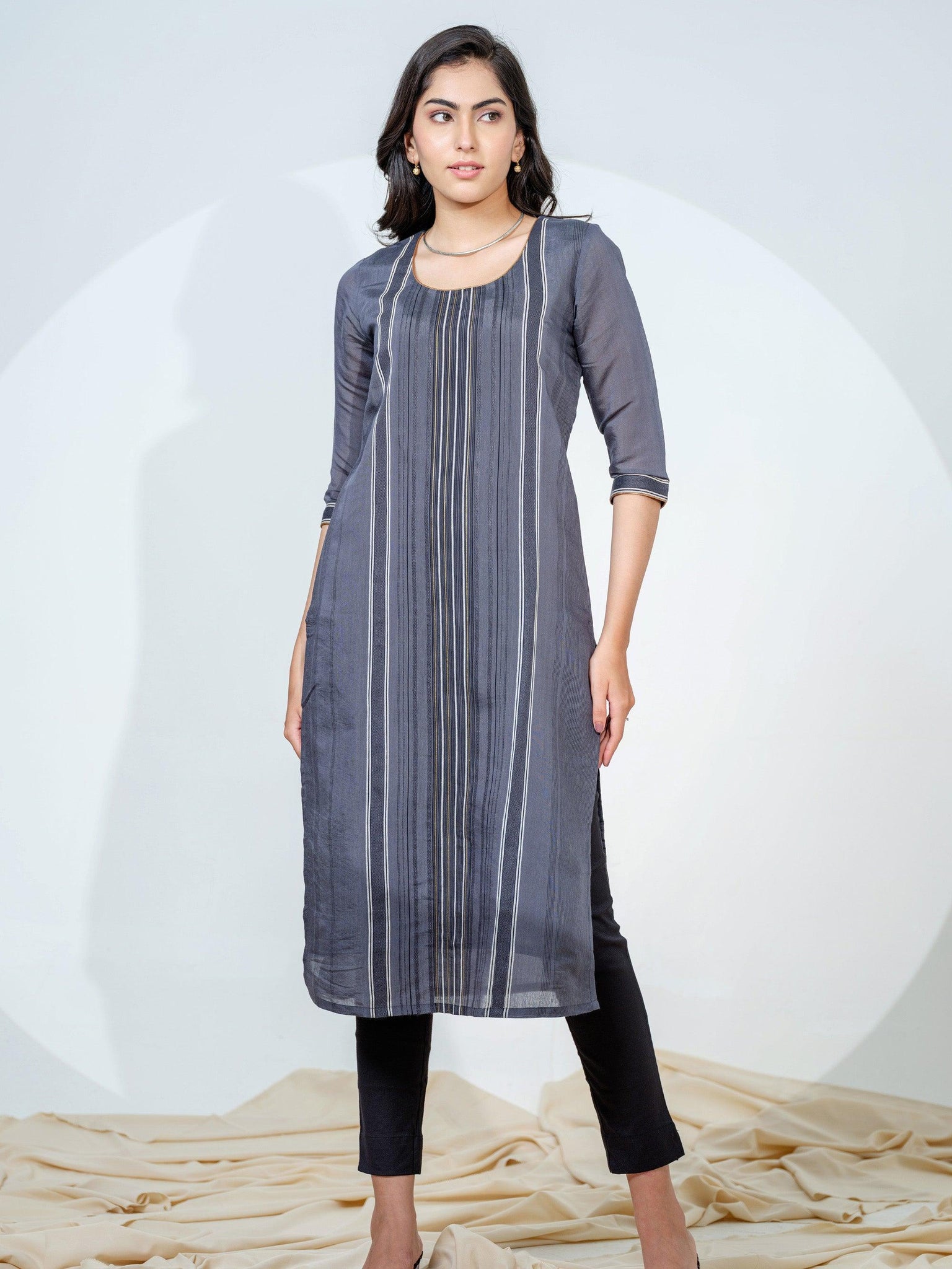 Maheshwari Stripe Kurta - Etiquette Apparel 