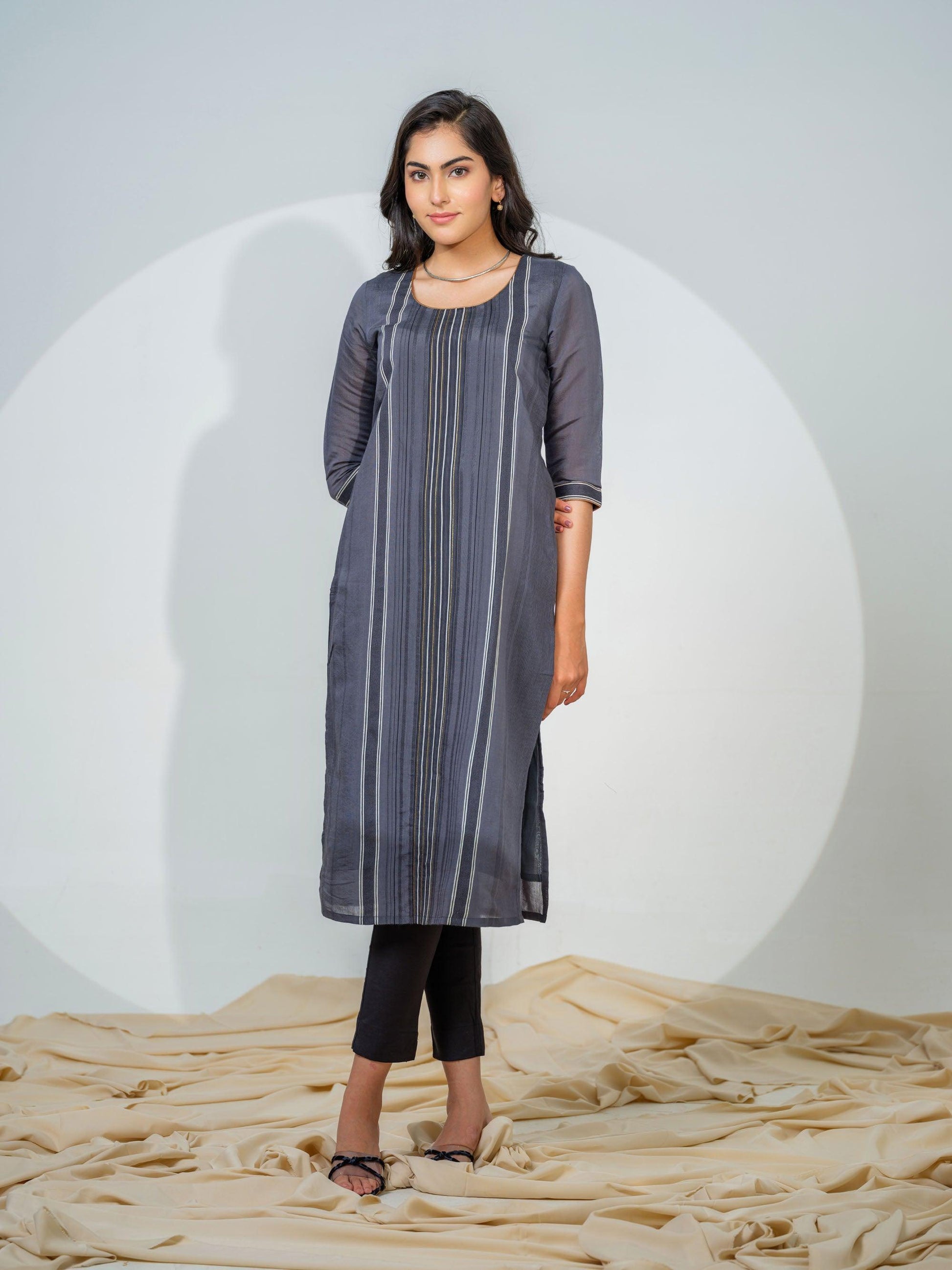 Maheshwari Stripe Kurta - Etiquette Apparel 