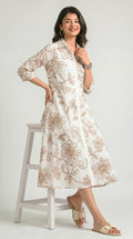 Product Carousel Image 2: Embossed Floral Print Shirt Dress
