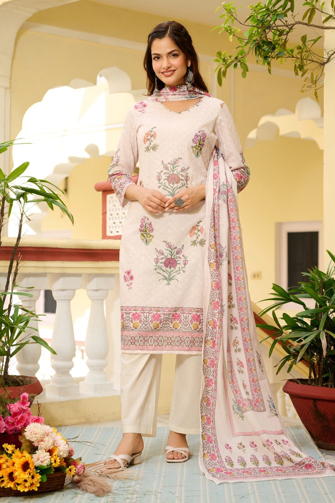 Classic Calm Dupatta Set - Etiquette Apparel
