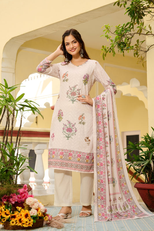 Classic Calm Dupatta Set - Etiquette Apparel