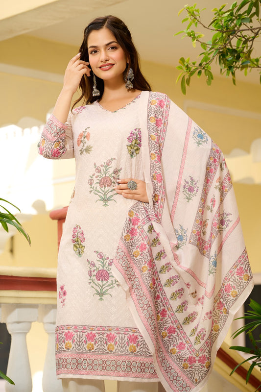 Classic Calm Dupatta Set - Etiquette Apparel