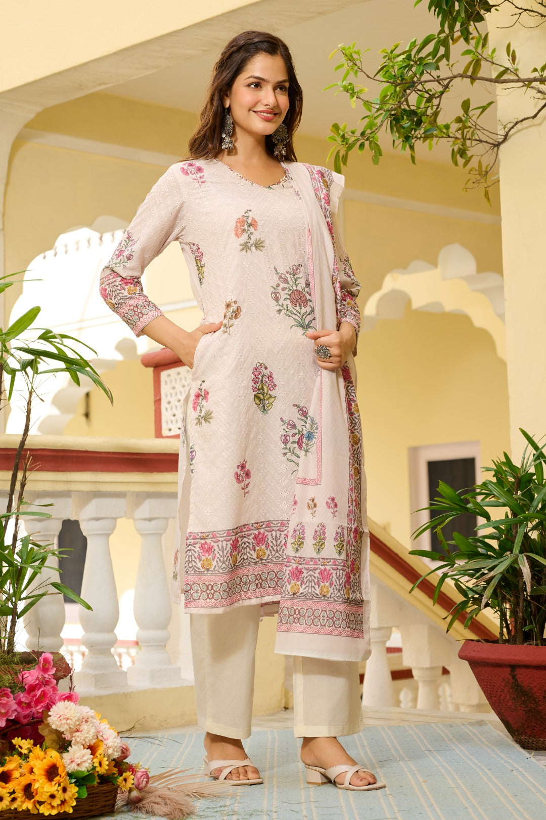 Classic Calm Dupatta Set - Etiquette Apparel