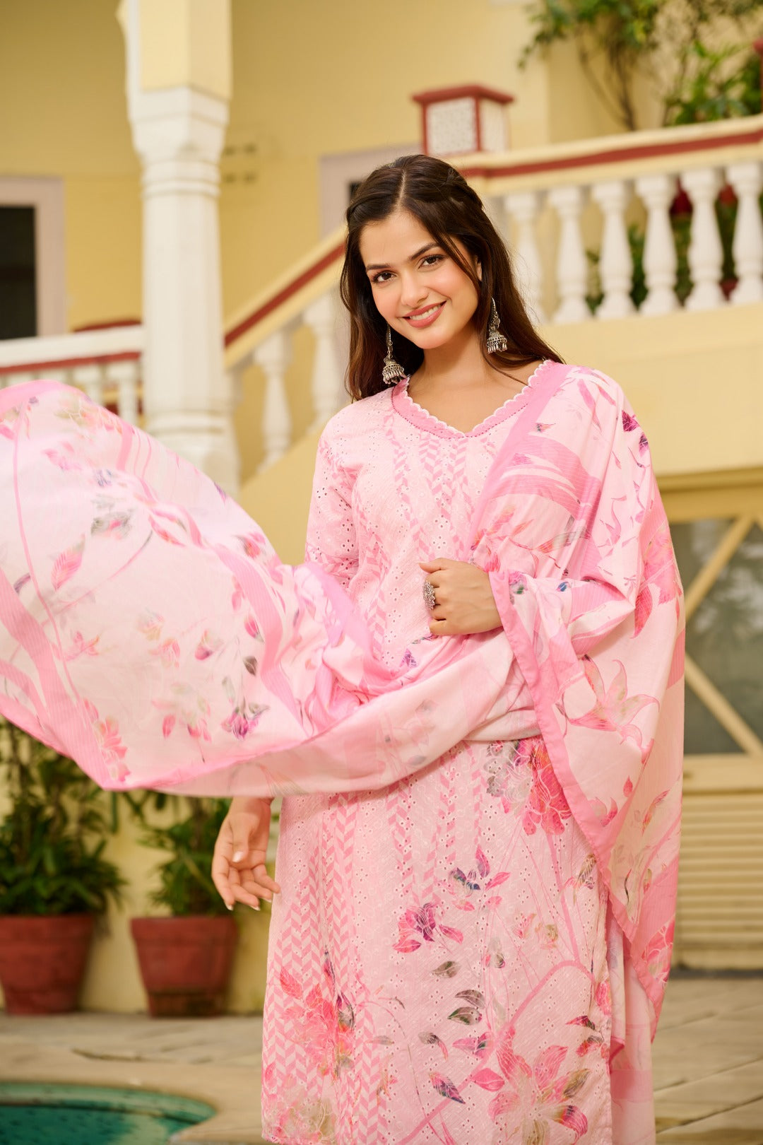 Pink Poise Duppatta Set - Etiquette Apparel 