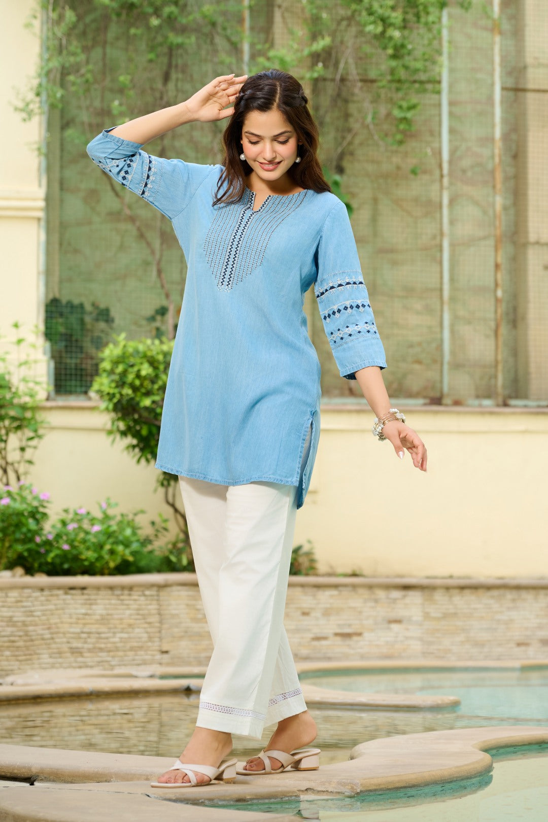 Product Carousel Image 9: The Blue Edit Denim Top