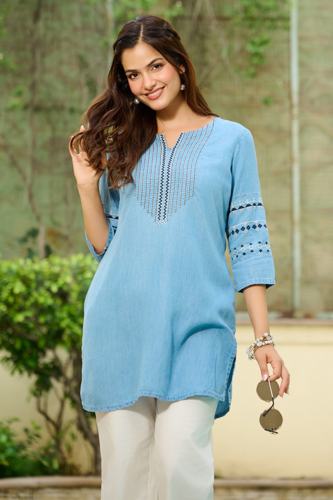Product Carousel Image 7: The Blue Edit Denim Top