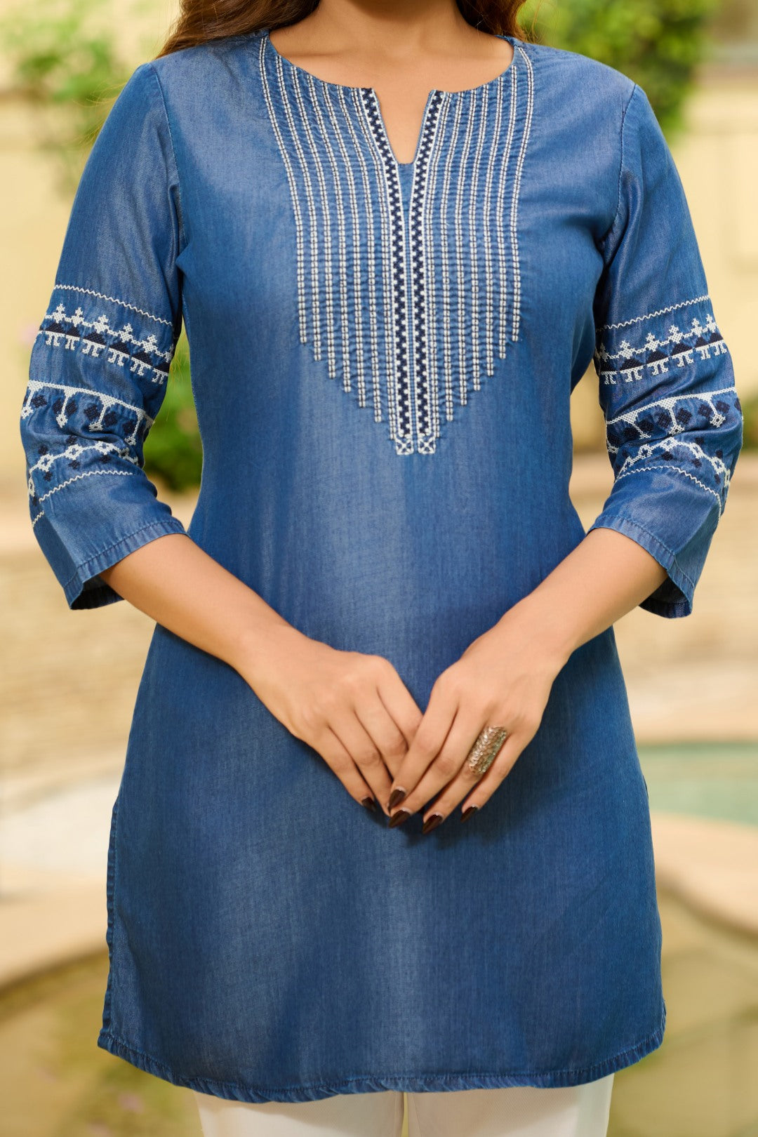 The Blue Edit Denim Top