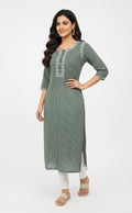 Product Carousel Image 1: Chanderi Stripe Kurta