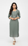 Product Carousel Image 0: Chanderi Stripe Kurta