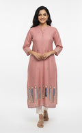 Product Carousel Image 2: Chanderi Boota Round Neck Kurta