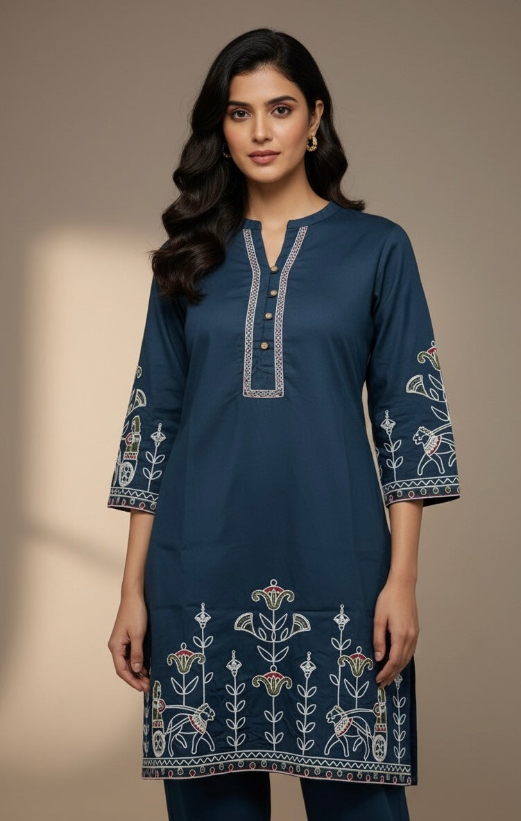 Cart Me Full Solid Coloured Kurta - Etiquette Apparel
