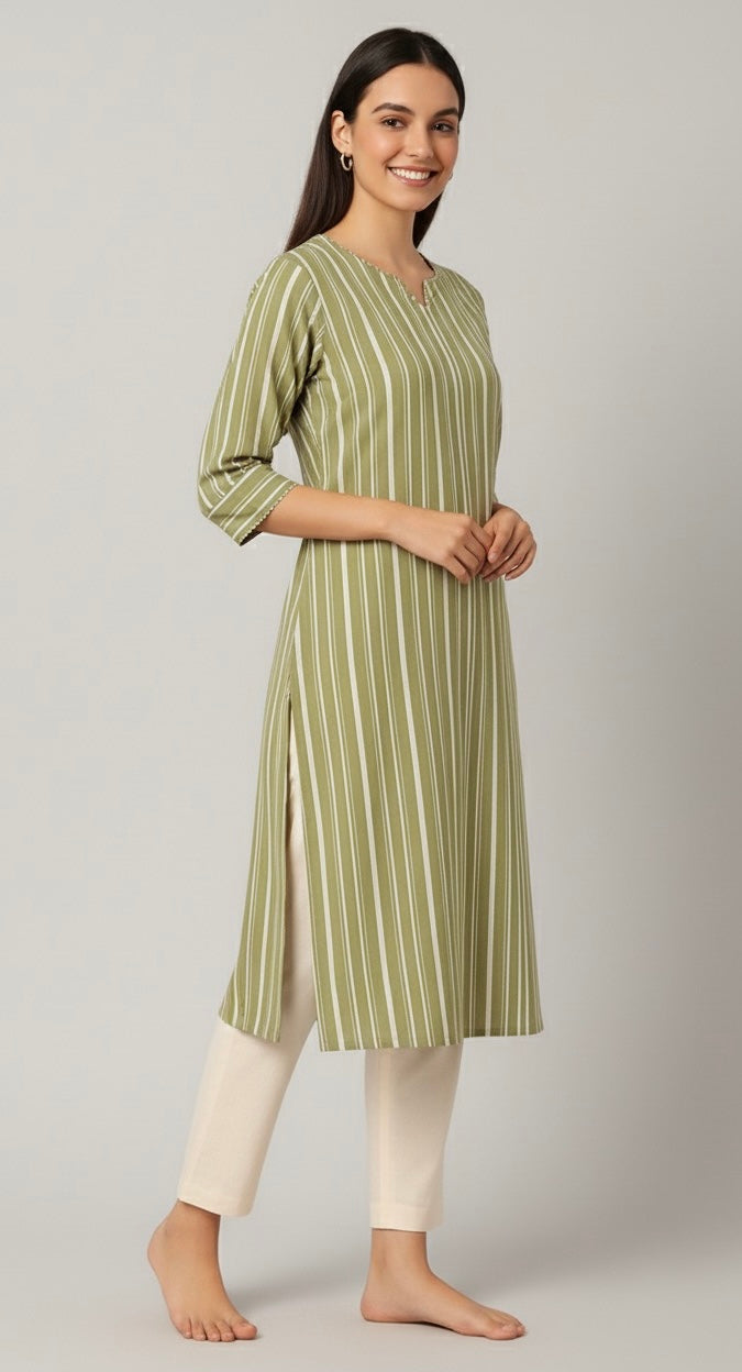 Product Carousel Image 3: Chanderi Stripe Kurta