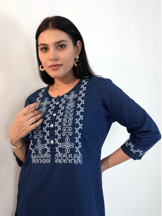 Indigo Diaries Blossom Kurta - Etiquette Apparel