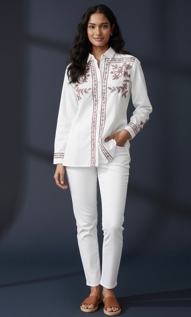 Bold and Beautiful White Co-ord Set - Etiquette Apparel