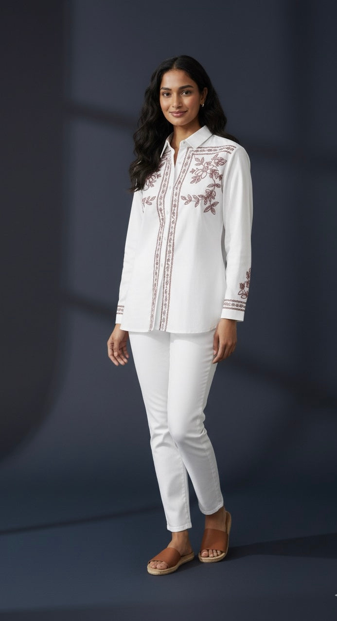 Bold and Beautiful White Co-ord Set - Etiquette Apparel