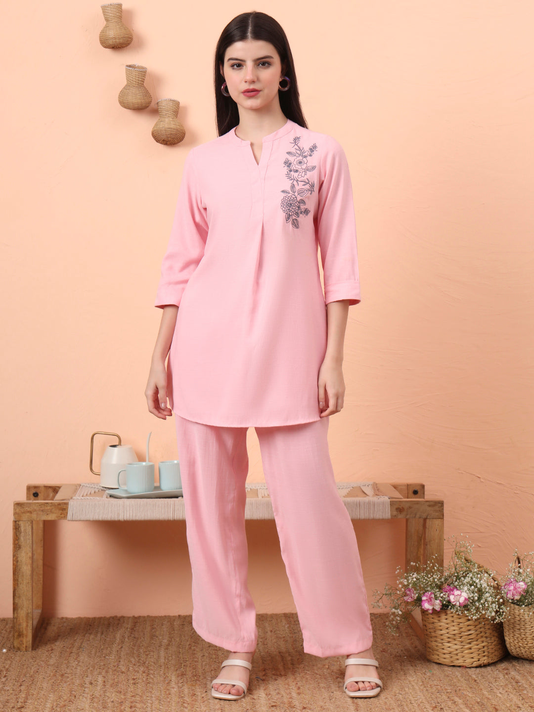 Comforting Single Tone Co-Ord Set - Etiquette Apparel